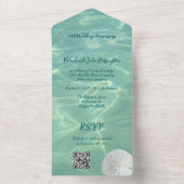 Wedding Anniversary Party Sand Dollar QR code All In One Invitation (Inside)