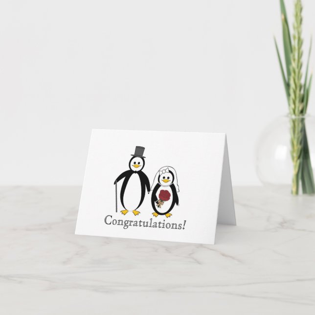 Wedding Anniversary Penguins Card (Front)
