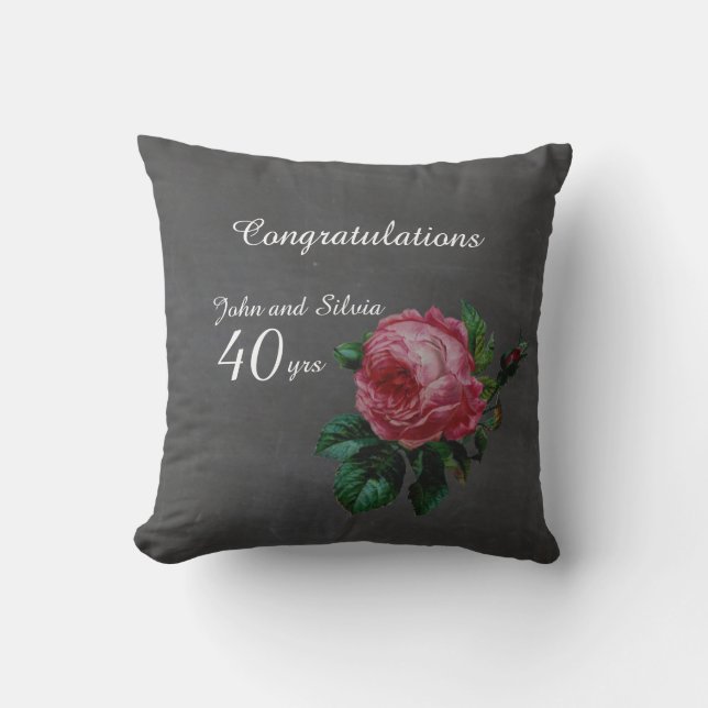 Wedding Anniversary Personalized chalkboard Throw Pillow (Front)