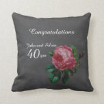 Wedding Anniversary Personalized chalkboard Throw Pillow<br><div class="desc">Finding a trendy wedding anniversary gift can be tricky which is why I have designed this retro chalkboard and vintage rose illustration commemorative pillow gift. Chalkboards are trending now and vintage flower patterns are also trending. This chalkboard style pillow gift has text template fields for the number of years of...</div>