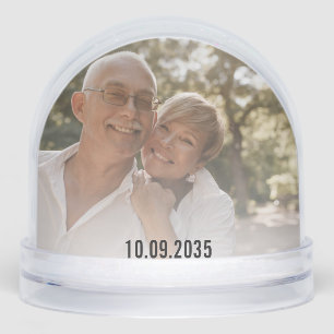 Wedding Anniversary personalized double photo Snow Globe