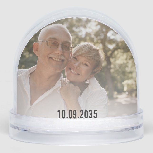 Wedding Anniversary personalized double photo Snow Globe (Front)