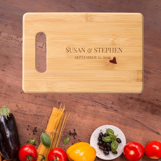 Wedding Anniversary Personalized Gift Names Engraved Cutting Board (Creator Uploaded)