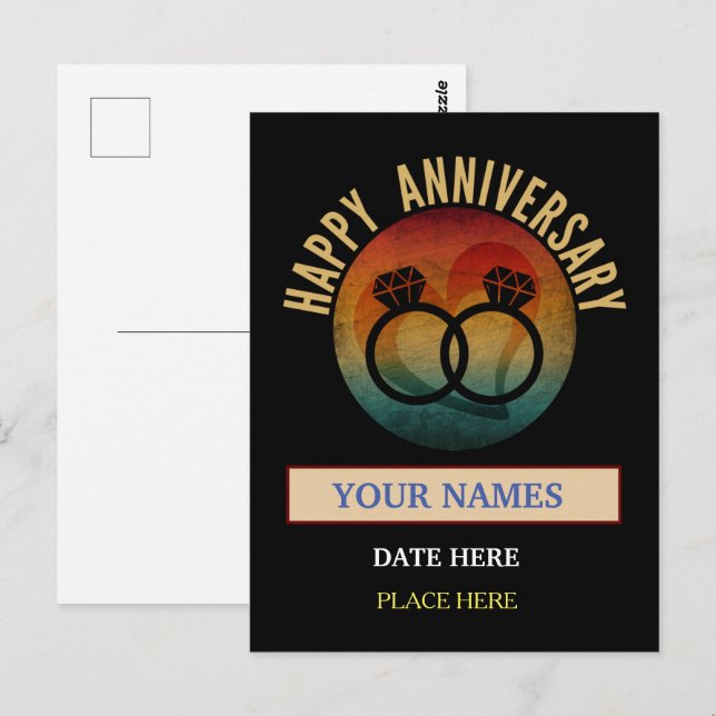 wedding anniversary personalized gift postcard (Front/Back)