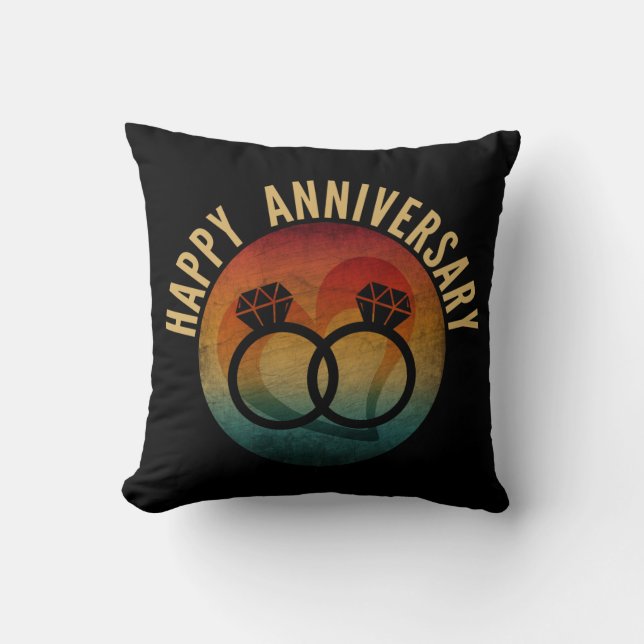 wedding anniversary personalized gift throw pillow (Front)