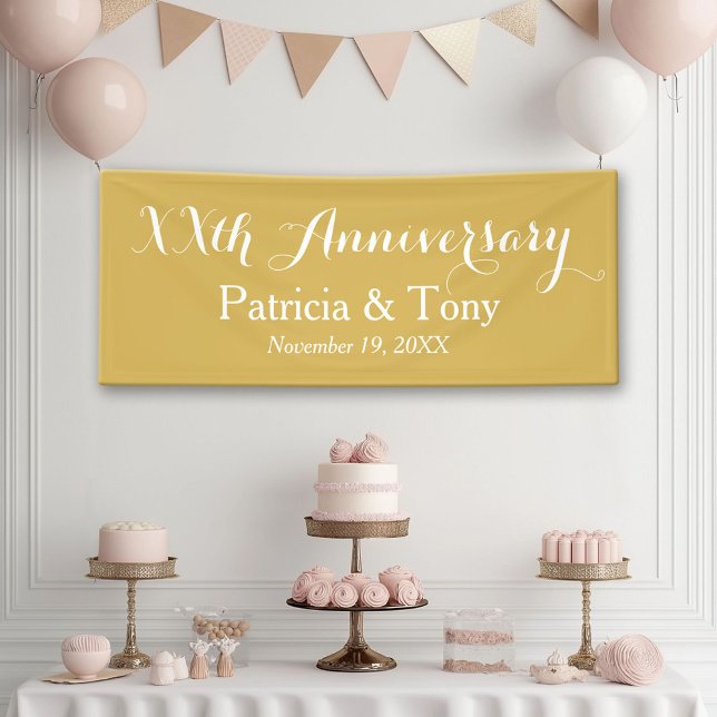 Wedding Anniversary Personalized Gold Banner (Anniversary Banner)