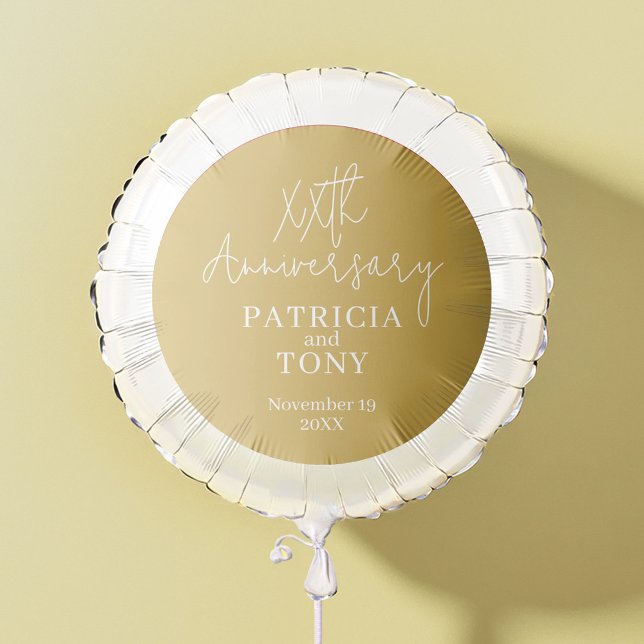 Wedding Anniversary Personalized Gold Modern Balloon (Custom Wedding Anniversary Balloon)