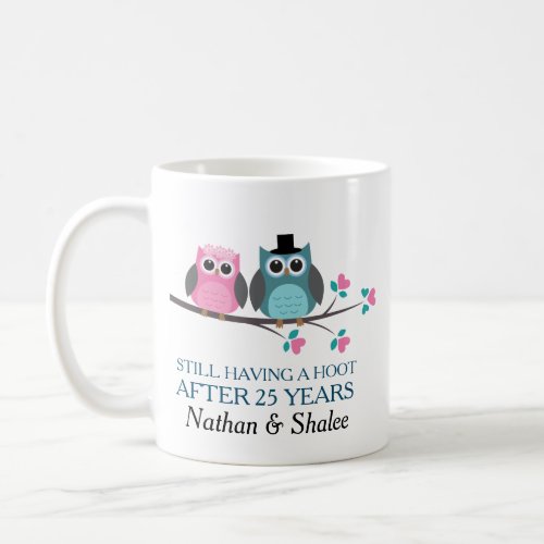 Wedding Anniversary Personalized Owl Gift Mug