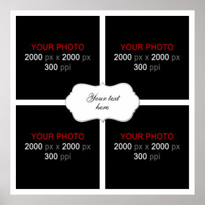 Wedding Anniversary Photo Collage 4 Photos Poster