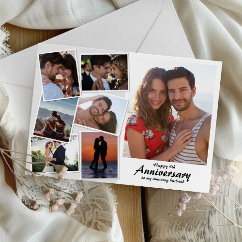 Wedding Anniversary Photo  Collage Card