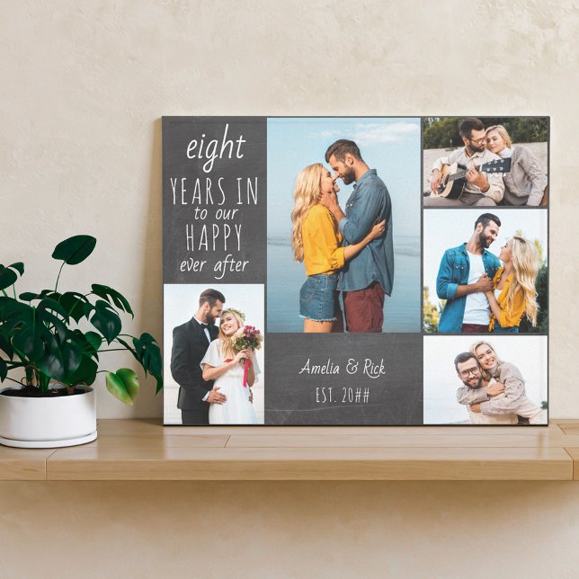 Wedding Anniversary Photo Collage Chalkboard Canvas Print (Creator Uploaded)