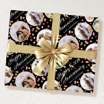 Wedding Anniversary Photo Collage Elegant Coral Wrapping Paper<br><div class="desc">Celebrate a golden wedding anniversary in style with a custom photo gift wrap! This elegant design features 5 circle-shaped photos, surrounded by confetti, hearts and champagne glasses to toast the occasion. Personalize the template with the wedding anniversary year and the names of the couple—perfect for milestone anniversaries, including 1st, 5th,...</div>