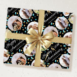 Wedding Anniversary Photo Collage Elegant Teal Wrapping Paper<br><div class="desc">Celebrate a golden wedding anniversary in style with a custom photo gift wrap! This elegant design features 5 circle-shaped photos, surrounded by confetti, hearts and champagne glasses to toast the occasion. Personalize the template with the wedding anniversary year and the names of the couple—perfect for milestone anniversaries, including 1st, 5th,...</div>