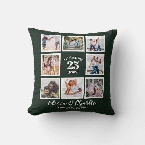 Wedding Anniversary PHOTO COLLAGE Emerald Green