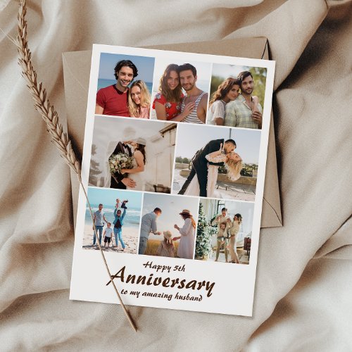 Wedding Anniversary Photo  Collage Personalized Card