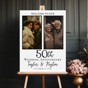 Wedding anniversary photo collage welcome poster