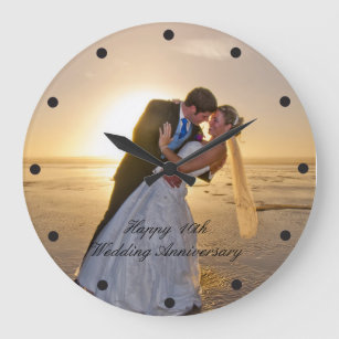 Wedding Anniversary Photo Custom Large Clock
