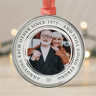 Wedding Anniversary Photo Funny Going Strong  Metal Ornament