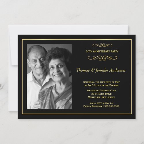 Wedding Anniversary Photo Invitations - 60th