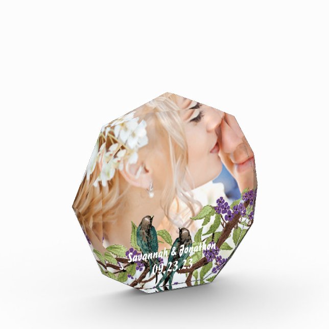 Wedding Anniversary Photo Keepsake Acrylic Crystal Award (Left)