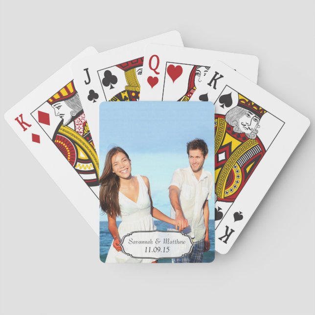 Wedding Anniversary Photo Keepsake Playing Cards (Back)
