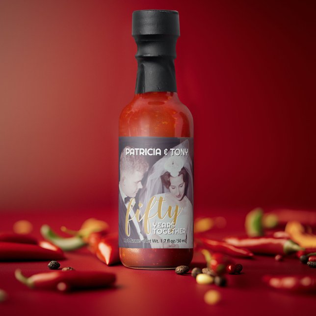 Wedding Anniversary & Photo - Years Together Hot Sauces (Wedding Anniversary Hot Sauce Label)