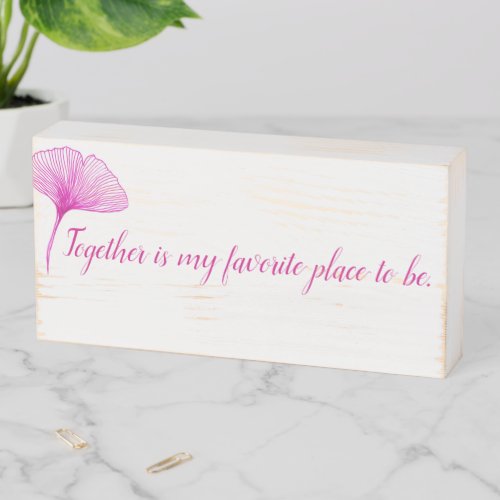 Wedding Anniversary Quote  Flowers Drawing Wooden Box Sign