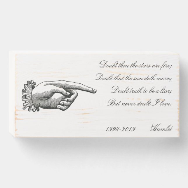 Wedding Anniversary Quote Shakespeare Vintage Wooden Box Sign (Front Horizontal)