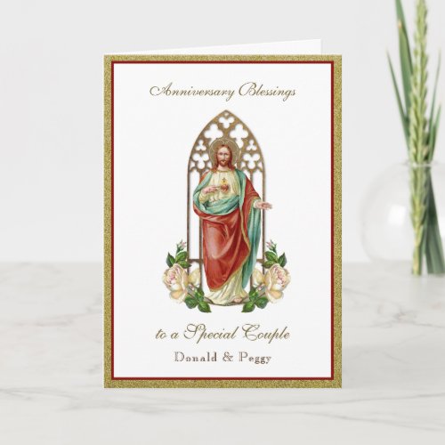 Wedding Anniversary Religious Sacred Heart Jesus Card