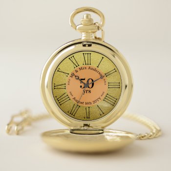 Wedding Anniversary / Retirement Custom Branded  Pocket Watch by 100xGifts at Zazzle