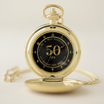 Wedding Anniversary / Retirement Custom Branded  Pocket Watch by 100xGifts at Zazzle