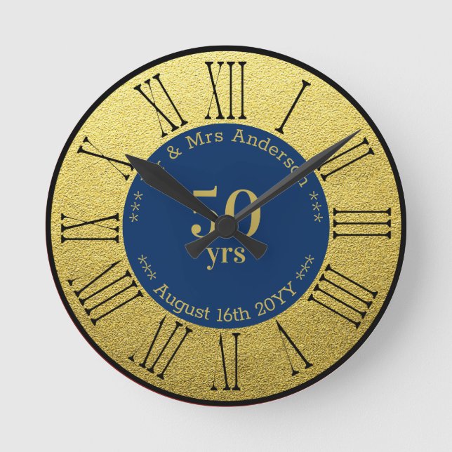 Wedding Anniversary / Retirement Custom Branded  Round Clock (Front)