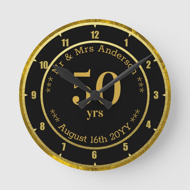 Wedding Anniversary / Retirement Custom Branded  Round Clock (Front)