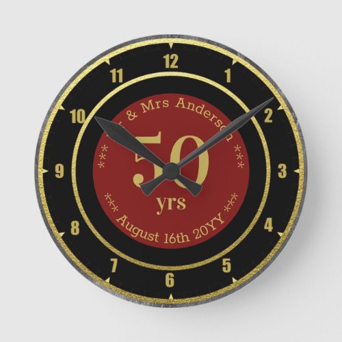 Wedding Anniversary  Retirement Custom Branded  Round Clock