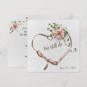 wedding anniversary rose and ivy invite