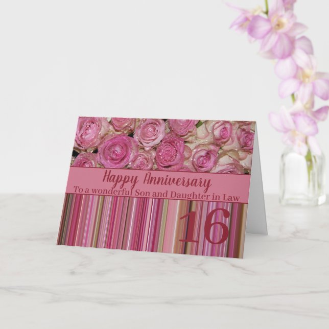 Wedding Anniversary roses fully customizable Card (Orchid)