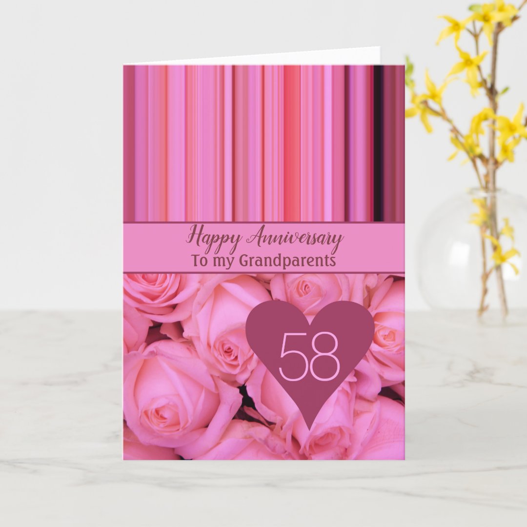 Wedding Anniversary roses fully customizable Card | Zazzle