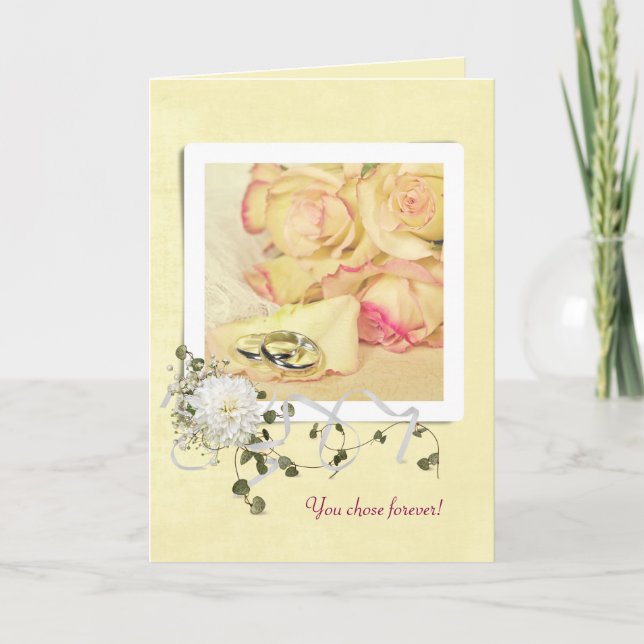 Wedding Anniversary Roses in snaphot frame Card (Front)