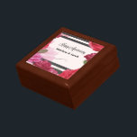 Wedding Anniversary Roses, Stripes, Custom Names Gift Box<br><div class="desc">This wedding anniversary gift,  souvenir,  giveaway or party essential has black stripes in the background and various colored pink and red roses around the sides and bottom. Beautiful and trendy item to personalize with the couple’s names to offer a wonderful keepsake on their anniversary.</div>