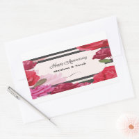 Wedding Anniversary Roses, Stripes, Custom Names