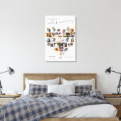Wedding Anniversary Script Heart Photo Collage Canvas Print (Insitu(Bedroom))