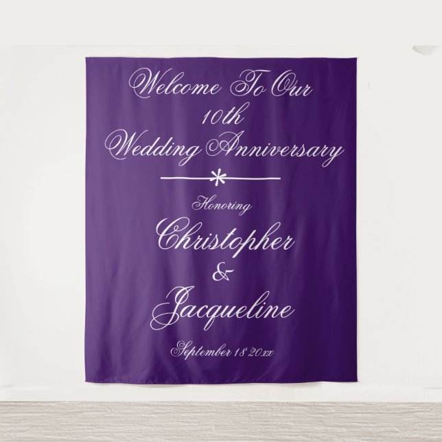 Wedding Anniversary Script Photo Booth Backdrop (Front)