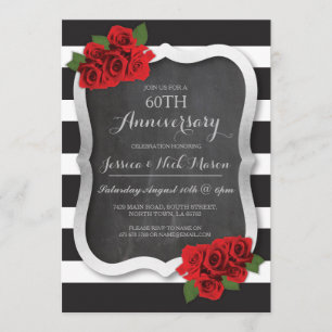 Wedding Anniversary Silver Diamond 60th 25 Invite