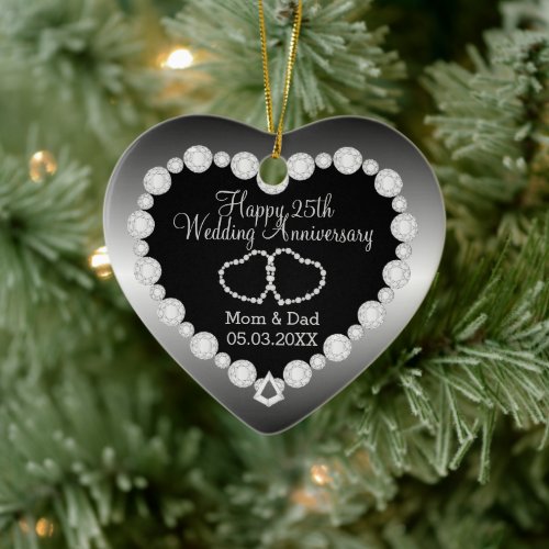 Wedding Anniversary  Silver  DIY Text Ceramic Ornament