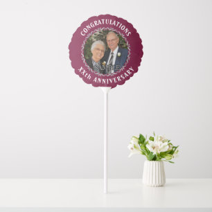 Wedding Anniversary Silver Scroll - photo burgundy Balloon