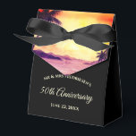 Wedding Anniversary Sunset in Tropics Watercolor Favor Boxes<br><div class="desc">Designed based on my watercolor painting 'Sunset in Tropics'. A beautiful sunset scene with glorious orange and yellow sky and the view of the sea, boats and headlands receding on the background with silhouette of coconut trees on the foreground. Perfect design for your special occasion such as housewarming or wedding...</div>
