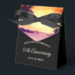 Wedding Anniversary Sunset in Tropics Watercolor Favor Boxes<br><div class="desc">Designed based on my watercolor painting 'Sunset in Tropics'. A beautiful sunset scene with glorious orange and yellow sky and the view of the sea, boats and headlands receding on the background with silhouette of coconut trees on the foreground. Perfect design for your special occasion such as housewarming or wedding...</div>