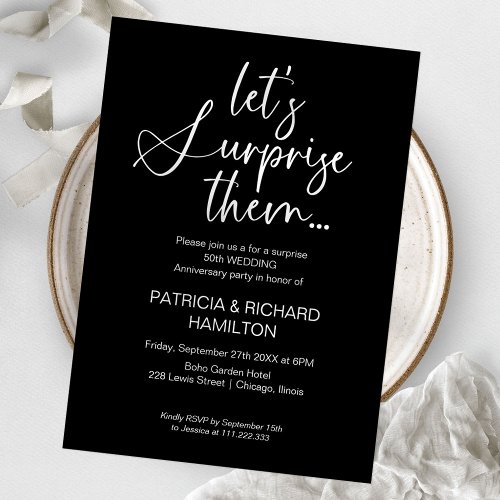 Wedding Anniversary Surprise Party Invitations