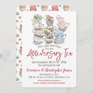 Wedding Anniversary Tea Party Invitation