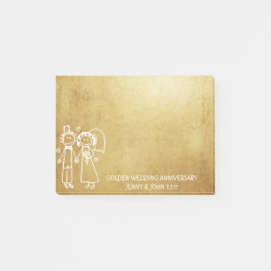 Wedding Anniversary Thank You Grungy Gold Post-it Notes